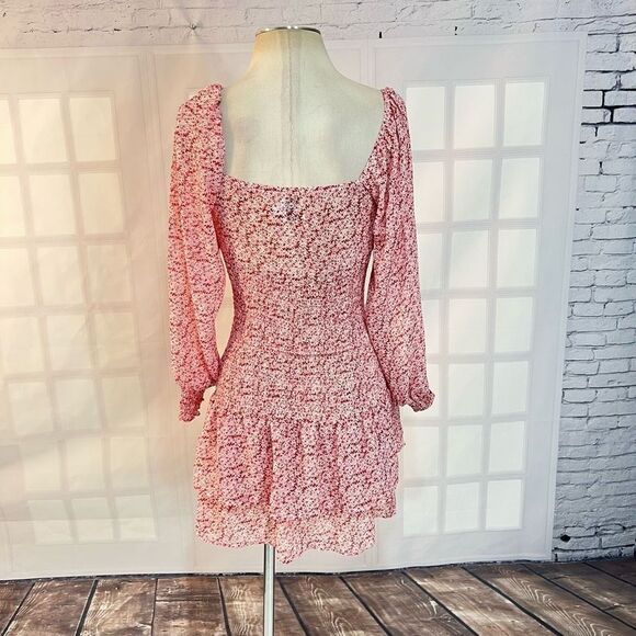 Princess Polly CARRILLO smocked long sleeve floral MINI DRESS size 2 - Picture 8 of 13